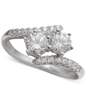 Giani Bernini Cubic Zirconia Bypass Two Stone Ring In Sterling Silver