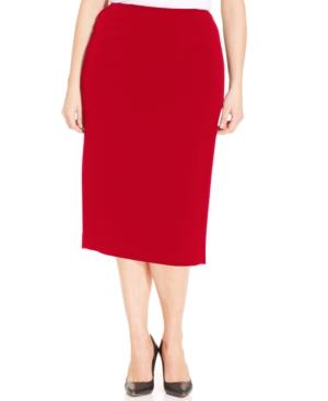 Kasper Plus Size Skimmer Skirt