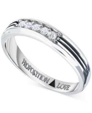Proposition Love Men's Diamond Wedding Band (1/5 Ct. T.w.) In 14k White Gold