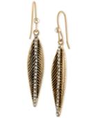 Rachel Rachel Roy Gold-tone Pave Feather Drop Earrings