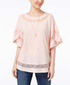 Style & Co Lace-trim Top, Only At Macy's
