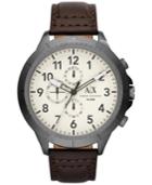 Ax Armani Exchange Men's Chronograph Dark Brown Leather Strap Watch 50mm Ax1757