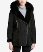 Calvin Klein Faux-shearling Asymmetrical Coat
