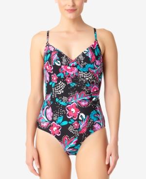 Anne Cole That's A Wrap Printed Wrap-front One-piece Swimsuit Women's Swimsuit