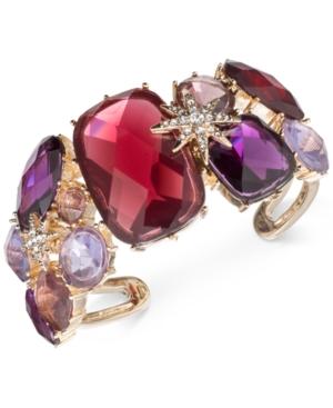 Anne Klein Gold-tone Multi-stone And Pave Cuff Bracelet