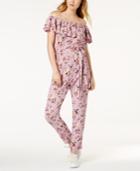 One Hart Off-the-shoulder Floral Jumpsuit, Created For Macy's