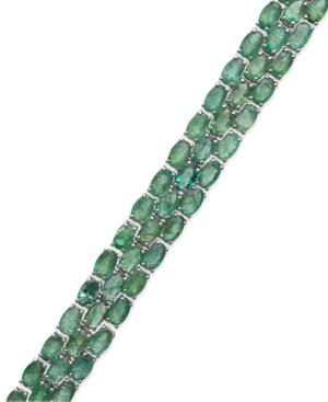Emerald Three-row Bracelet In Sterling Silver (25 Ct. T.w.), Created For Macy's