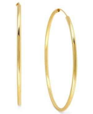 Hint Of Gold 14k Gold-plated Brass Earrings, 50mm Endless Hoop Earrings