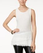 Bar Iii Sleeveless Fringe Sweater, Only At Macy's