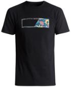 Quiksilver Men's Blue Box Floral Logo T-shirt