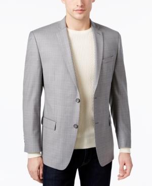 Marc New York By Andrew Marc Men's Classic-fit Light Gray Windowpane Sport Coat