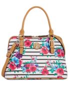 Giani Bernini Floral Stripe Dome Satchel, Only At Macy's