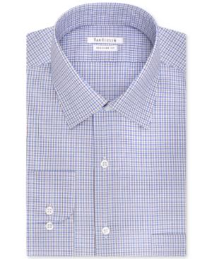 Van Heusen Classic-fit Blue Multi-check Dress Shirt