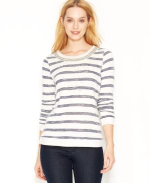 Maison Jules Long-sleeve Embellished Sweatshirt