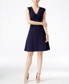 Betsey Johnson V-neck Cross-back Fit & Flare Dress