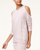Material Girl Active Juniors' Cold-shoulder Graphic Sweatshirt, Created For Macy's