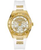 Guess Women's Crystal Accent White Silicone Strap Watch 40mm U0653l3
