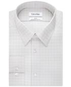 Calvin Klein Steel Non-iron Slim-fit Pebble Check Performance Dress Shirt
