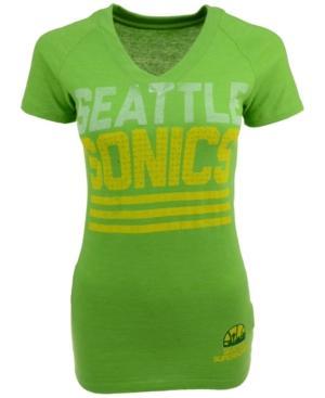 Adidas Women's Seattle Supersonics Backcourt Tri-blend V-neck T-shirt
