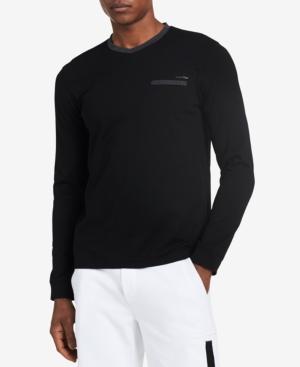 Calvin Klein Men's Slim-fit Textured Contrast Pocket Long-sleeve T-shirt