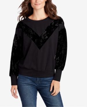 William Rast Juniors' Hannah Velvet-trim Top