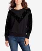 William Rast Juniors' Hannah Velvet-trim Top