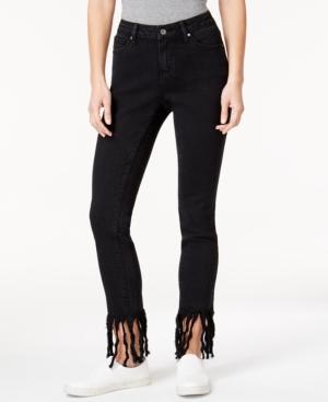 Earl Jeans Fringe-hem Skinny Jeans