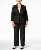 Le Suit Plus Size One-button Novelty Striped Pantsuit