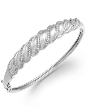 Diamond Swirl Bangle Bracelet In Sterling Silver (1/4 Ct. T.w.)
