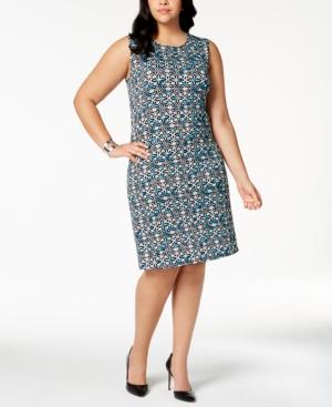 Kasper Plus Size Printed A-line Dress