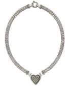 Diamond Necklace, Sterling Silver Diamond Mesh Heart Necklace (1/4 Ct. T.w.)