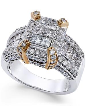 Diamond Ring (2 Ct. T.w.) In 14k White And Rose Gold