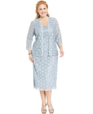 Alex Evenings Plus Size Sequin Lace Dress And Jacket