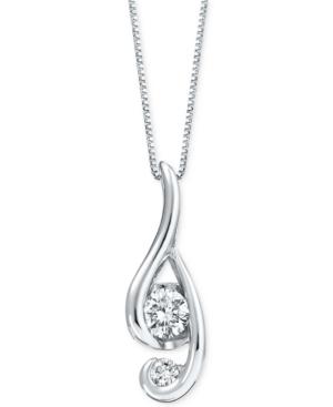 Proud Mom Diamond Swirl Pendant (1/4 Ct. T.w.) In 14k White Gold