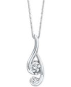 Proud Mom Diamond Swirl Pendant (1/4 Ct. T.w.) In 14k White Gold