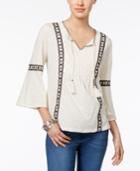 Style & Co Embroidered Lace Top, Only At Macy's