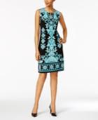 Jm Collection Mixed-print Sheath Dress, Only At Macy's