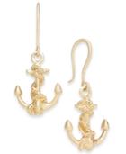 Charter Club Gold-tone Nautical Anchor Drop Earrings, Created For Macy's