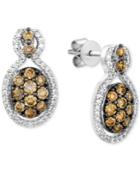 Le Vian Chocolatier Diamond Cluster Drop Earrings (1 Ct. T.w.) In 14k White Gold