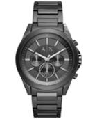 Ax Armani Exchange Men's Chronograph Black Stainless Steel Bracelet Watch 44mm Ax2601