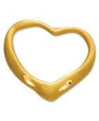14k Gold Charm, Diamond-cut Floating Heart Slide Charm