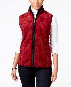 Karen Scott Houndstooth Fleece Vest, Only At Macy's