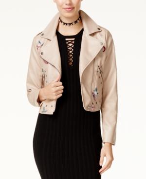 Xoxo Juniors' Embroidered Moto Jacket