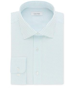 Calvin Klein Men's Steel Classic/regular Fit Performance Lake Print Dress Shirt