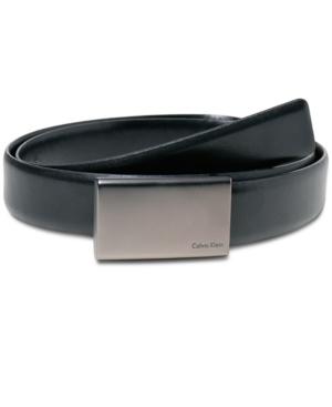 Calvin Klein 30mm Gunmetal Plaque Buckle Dress Belt