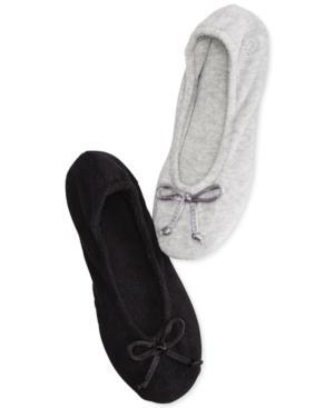 Isotonner Terry Ballet Flat With Satin Bow