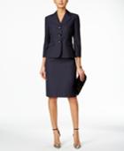 Le Suit Three-button Textured Skirt Suit