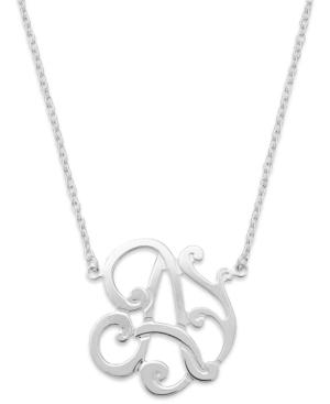 Giani Bernini Sterling Silver Necklace, A Initial Pendant Necklace