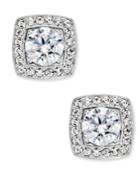 Danori Silver-tone Multi-crystal Square Stud Earrings, Only At Macy's