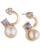 Lonna & Lilly Gold-tone Crystal And Imitation Pearl Drop Earrings
